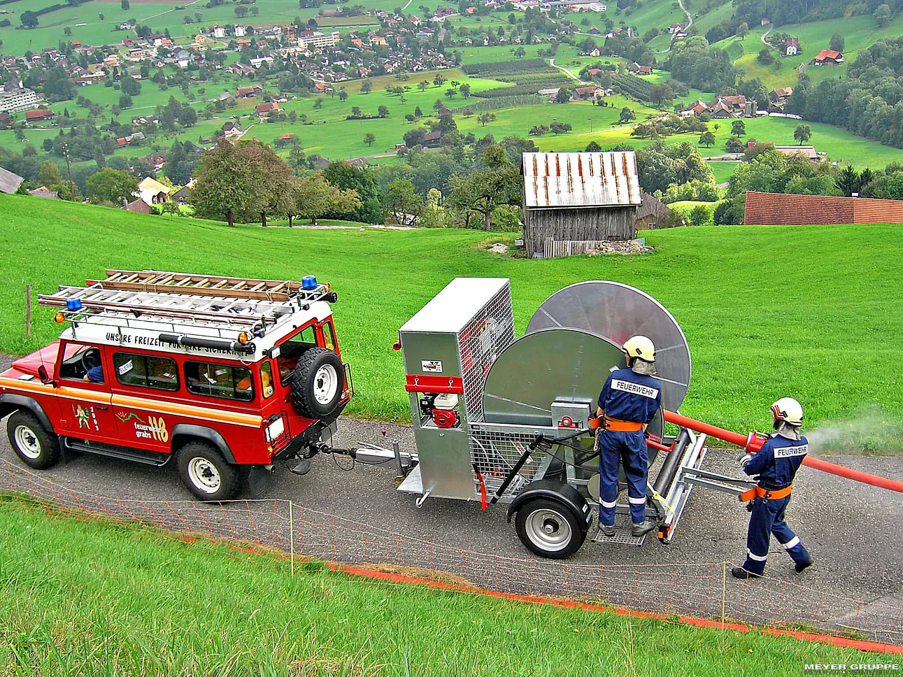 Schlauchhaspelwagen für den Einsatz bei der Feuerwehr